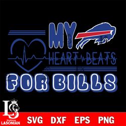 buffalo bills heart beats svg, digital download