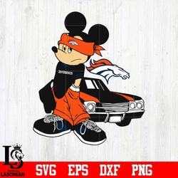 denver broncos gangster mikey mouse svg , digital download