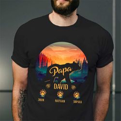 This Papa Bear Belongs To - Personalized Gifts Custom Bear Shirt