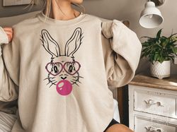 cute bunny rabbit with bandana glasses svg, rabbit bandana svg, bubblegum svg, easter