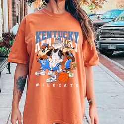 comfort colors shirt, vintage kentucky wildcats looney tunes shirt, looney tunes vintage shirt, university of kentucky