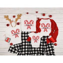 custom candy cane shirt, christmas family tee, matching christmas sweater, christmas family matching clothing, xmas cust