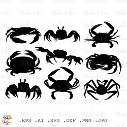 crab svg, crab cricut, crab silhouette, stencil template svg, crab decals, clipart png, sea svg