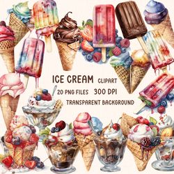 watercolor ice cream clipart | popsicle illustration png