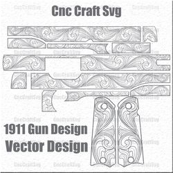 glock 1911 hand gun design vector art