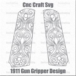 glock 1911 hand gun gripper design vector art