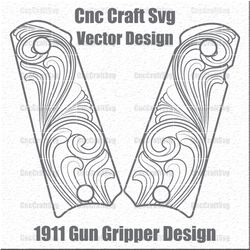 glock 1911 hand gun gripper design svg