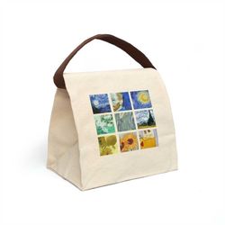 van gogh collage canvas lunch bag -aesthetic lunch bag,aesthetic lunch box,aesthetic lunch tote,van gogh lunch bag,van g