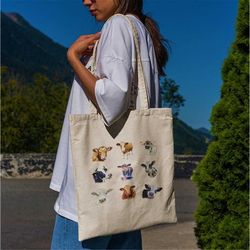 cows cotton tote bag -aesthetic tote bag,artsy tote bag,art tote bag,aesthetic tote,aesthetic canvas tote,cute tote bag,