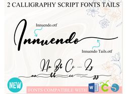 innuendo font with tails | romantic fonts, script fonts, beautiful fonts, cursive font, handwritten font, wedding font