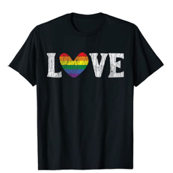 vintage rainbow love proud family matching gay lesbian lgbtq t-shirt