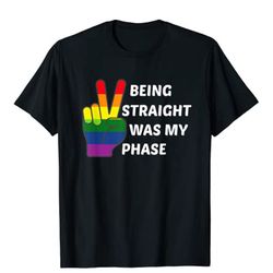 being straight was my phase lgbt pride gift t-shirt