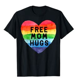 free mom hugs lgbt flag gay lesbian pride parades rainbow t-shirt