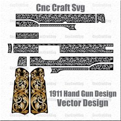 glock 1911 hand gun design illustration