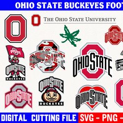 ohio state buckeyes football bundle, football team svg, clipart png vinyl cut file, cricut, silhouette file