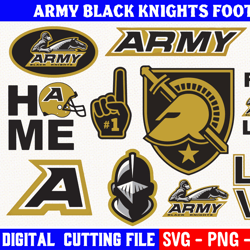 army black knights football bundle, football team svg, army black knights svg, clipart png vinyl cut file, cricut,