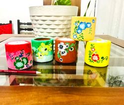 hand painted cute pots