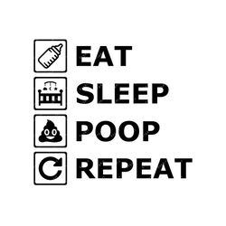 Eat Sleep Poop Repeat SVG, PNG, PDF, Baby Onesie svg, Funny svg