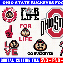 ohio state buckeyes bundle, football team svg, ohio state buckeyes svg, clipart png vinyl cut file, cricut, silhouette