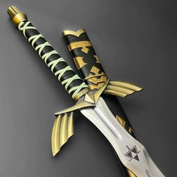 experience the magic of zelda with this black and gold replica sword and scabbard - usa vanguard