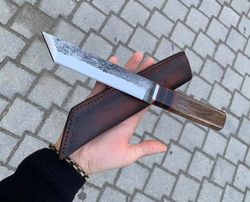 handmade 1095 steel beautiful tanto with wood handle, best gift for dad and son,