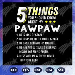5 things you should do about my pawpaw svg, fathers day svg, fathers day gift, gift for papa, fathers day lover, dad lif