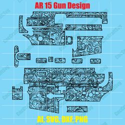 ar 15 gun design custom, digital, ai, vector, dxf, svg, png