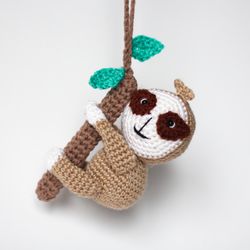 crochet sloth car accessories car pendant keychain for boyfriend