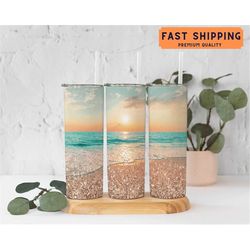 sunset beach vacation tumbler, beach vacation tumbler, girls trip tumbler, summer gifts for women, summer family vacatio