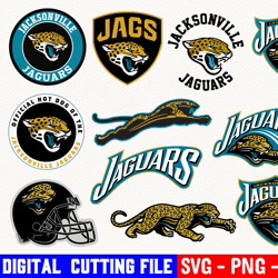 jacksonville jaguars bundle, football team svg, jacksonville jaguars svg, clipart png vinyl cut file, cricut, silhouette