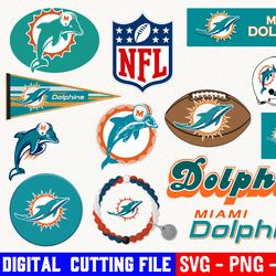 miami dolphins bundle, football team svg, miami dolphins svg, clipart png vinyl cut file, cricut, silhouette file