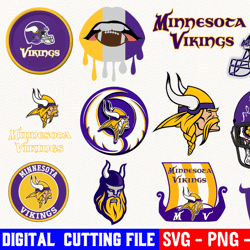 minnesota vikings bundle, football team svg, minnesota vikings svg, clipart png vinyl cut file, cricut, silhouette file