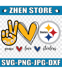 peace love steelers svg, peace love design inspired png digital download, nfl teams, nfl png, football teams png