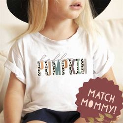 mama and mini pumpkin shirt, mommy and me matching shirts, halloween hello pumpkin outfit, mom baby toddler mom and kids