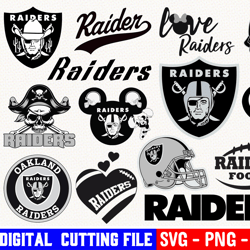 oakland raiders bundle, football team svg, oakland raiders svg, clipart png vinyl cut file, cricut, silhouette file