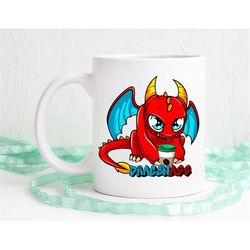 Dragon mug, dragon gift, cute dragon, funny dragon, dishwasher safe dragon coffee mug