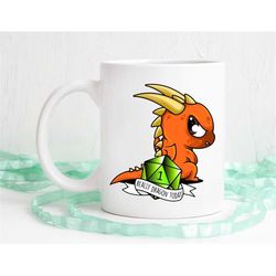Really dragon today, DnD mug, dungeons and dragons, dragon mug, dragon gift, orange dragon