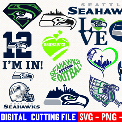 seattle seahawks bundle, football team svg, seattle seahawks svg, clipart png vinyl cut file, cricut, silhouette file
