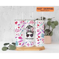 nurse life tumbler for women, nurse tumbler gift for nurse, nurse appreciation gift from patient, nurse tumbler for wome