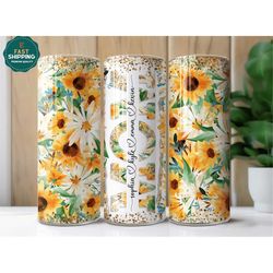 personalized mom sunflower tumbler for mom for mothers day, mothers day gift tumbler for mom from kids, sunflower mom tu