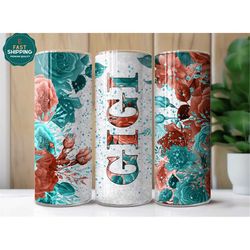 floral gigi tumbler for grandma for mothers day, cute mothers day gift for grandma, gigi travel tumbler, floral grandma