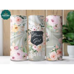 flower girl tumbler for women personalized, flower girl tumbler gift for her, flower girl proposal gift, girl cup gift f