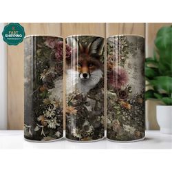 fox tumbler for her, fox coffee tumbler, coffee cup for women, fox lover gifts for fox lovers, fox christmas gifts for w