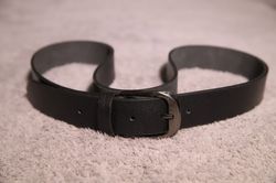 black belt for mens with sleek silver buckle