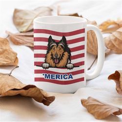 Collie 'merica Coffee Mug, Maga Coffee Cup, Patriotic Mug, Gifts For Veterans, Maga Gifts, Collie Lover Gift, Collie Coc