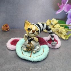 dog in teddy style, handmade, miniature chihuahua, unique gift, interior toy, collection toys, awesome, funny , dog