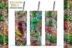 20 oz 3d liquid glossy skinny tumbler sublimation , vibrant color gradient glossy tumbler template , 3d holographic