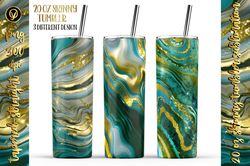 20 oz green marble glitter liquid tumbler warps sublimation designs pack.20 oz agleam watercolor waves tumbler