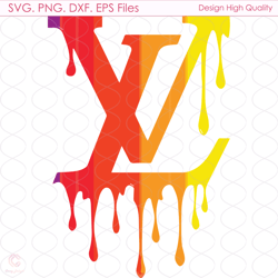 lv logo svg, louis vuitton logo svg, color logo svg, dripping logo svg