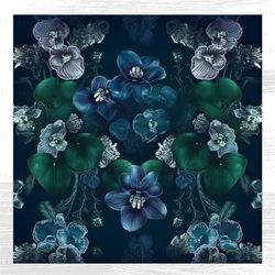 floral mix of african violets digital pattern, printable